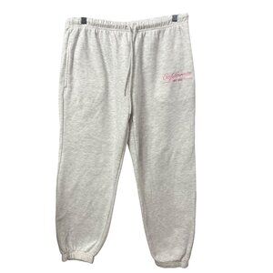 Gray Sweatpants Loungewear W/ Pink "California EST. 1999" Embroidery Womens L